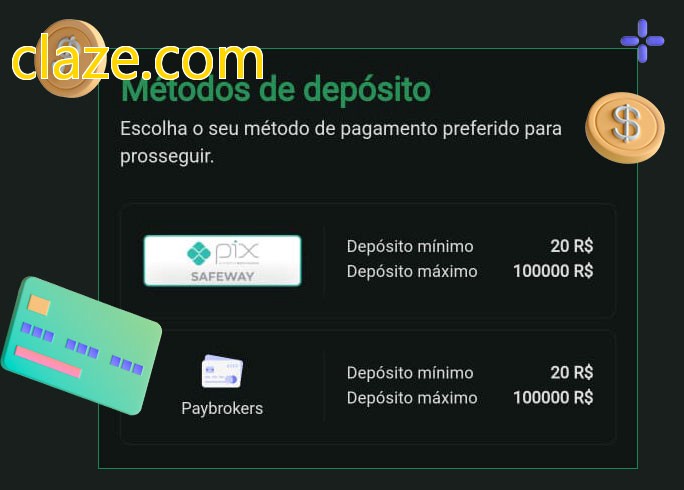 O cassino claze.combet oferece uma grande variedade de métodos de pagamento